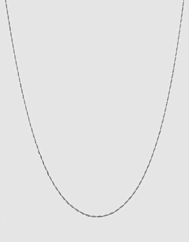 Kuzzoi - ICONIC EXCLUSIVE - Twisted Helix Chain Necklace in Oxidised 925 Sterling Silver