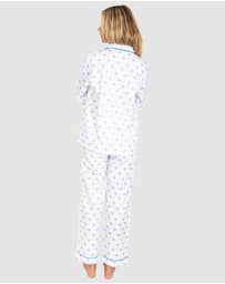Sant And Abel - Women's Blue Palm Tree Long Sleeve Pajama Set