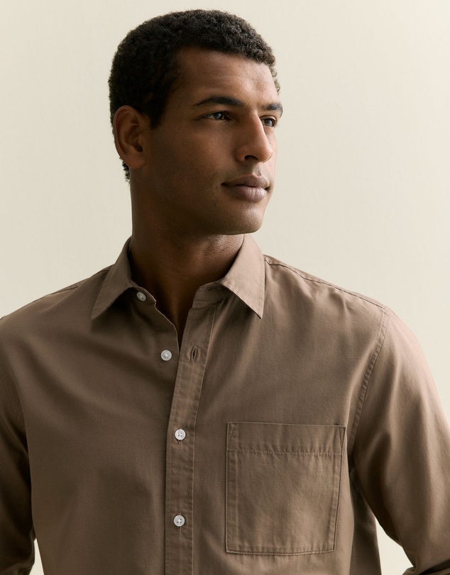 Trenery - Cotton Textured Shirt in Walnut