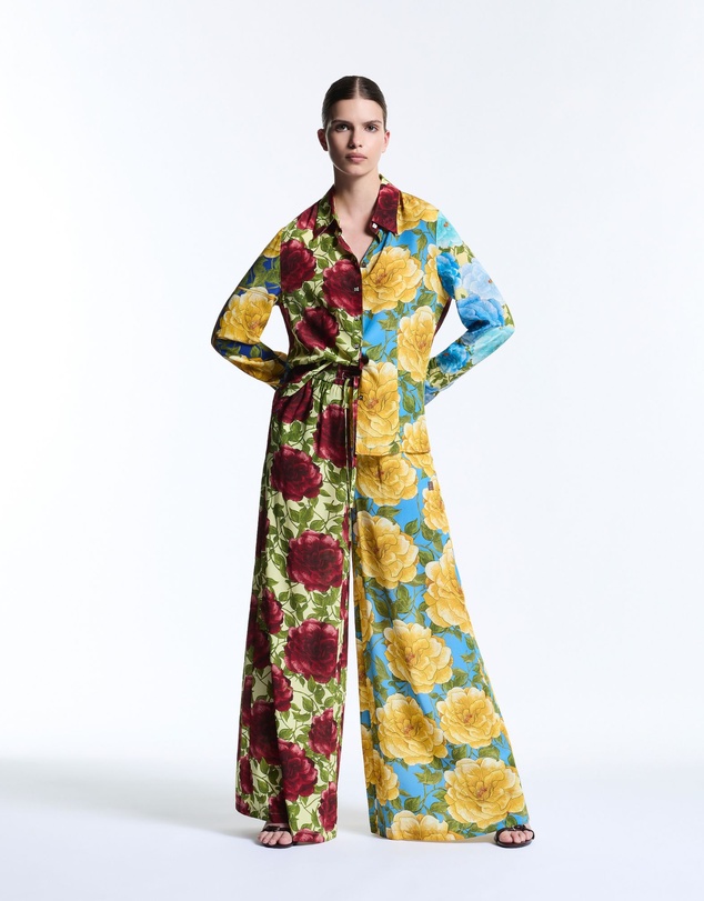 Muma World - Mixed Floral Wide Leg Pants
