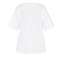 City Chic - Plus size Vintage Oversized Volley Tee - ivory