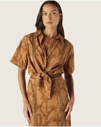 MOS The Label - Alicia Tie Front Shirt