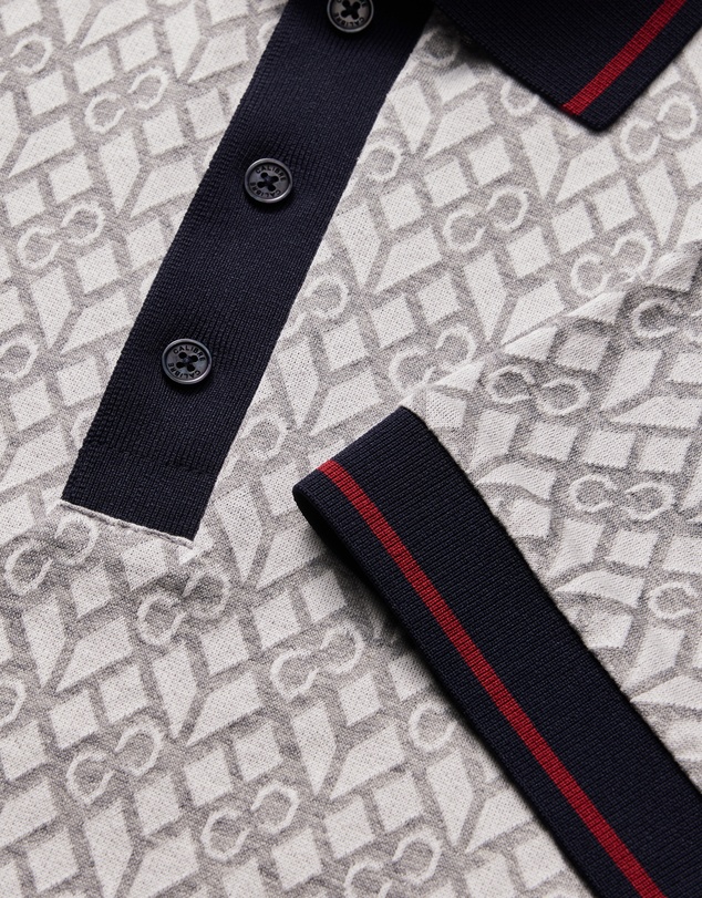 Calibre - Monogram Jacquard Polo Silver