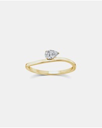 Zoe Olivia - 9K Gold Offset Pear Lab Grown Diamond Ring