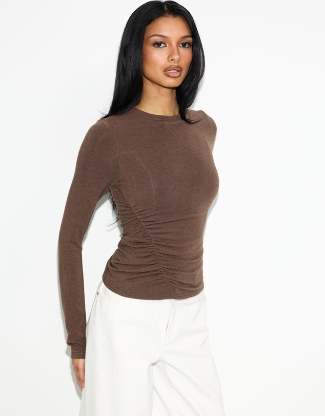 Dazie - Quinn Ruched Long Sleeve Top