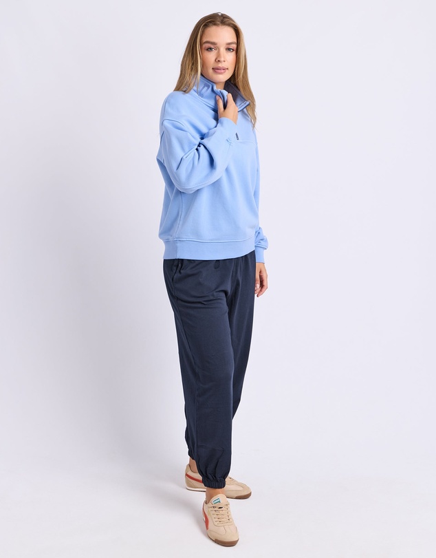 Foxwood - College Pigment Zip Crew Bluebell