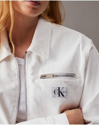 Calvin Klein Jeans - Cropped Zip Up Denim Jacket