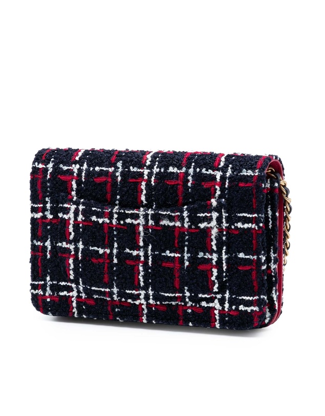 Pre-Loved by Azura Reborn - Pre-Loved Tweed Written in Chain Logo Wallet on Chain