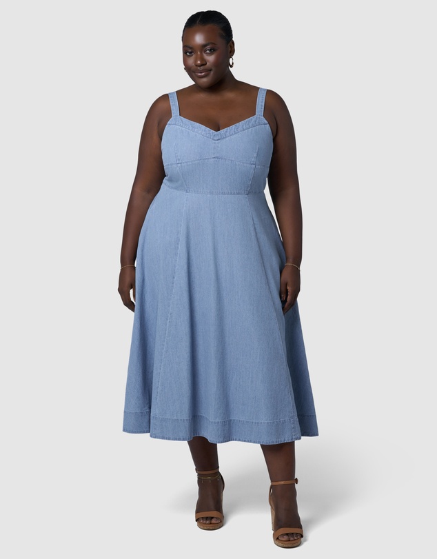 Indigo Tonic - Miki Denim Flared Midi Dress