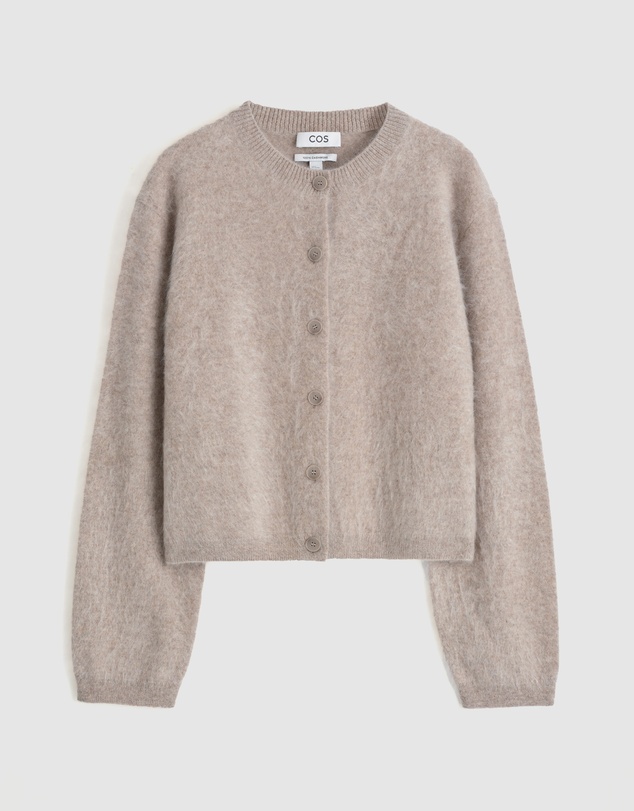 COS - Brushed-Cashmere Crew-Neck Cardigan
