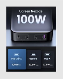 Ugreen - UGREEN Nexode 100W USB C GaN Charger-4 Ports Wall Charger