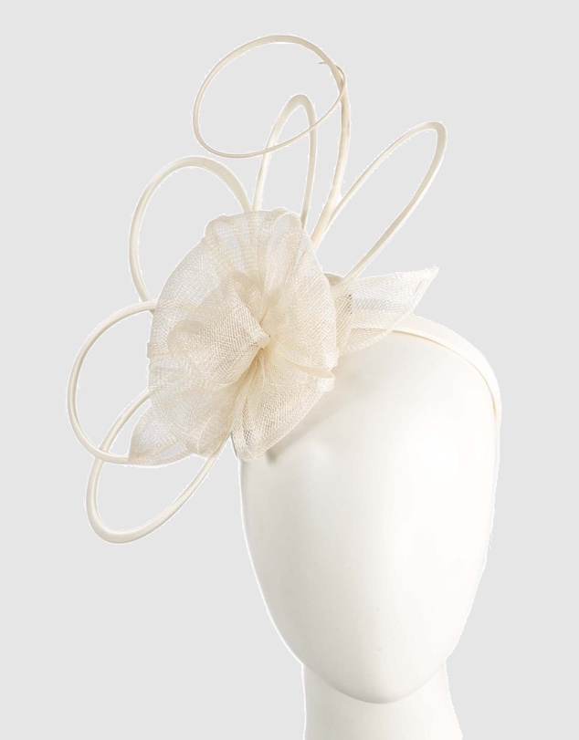Max Alexander - Sinamay Cream Flower Racing Fascinator