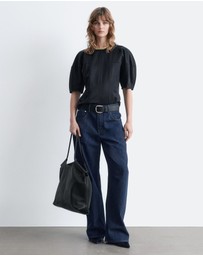& Other Stories - Satin Puff-Sleeve Top