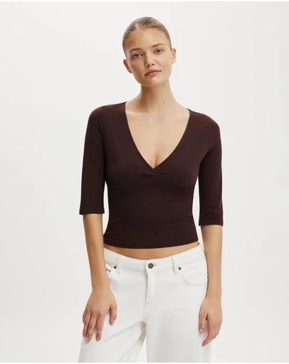 Cotton On - Maple V Neck 3/4 Sleeve