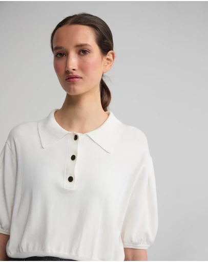 Oxford - Rose Polo Knitted Top