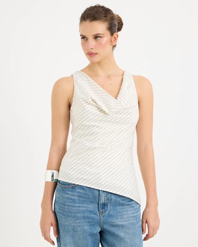 Calli - Frankie Stripe Cowl Neck Top
