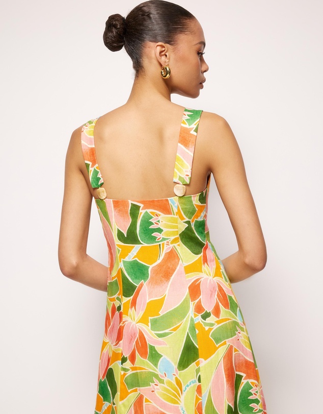AERE - Emina Linen Beaded Midi Dress