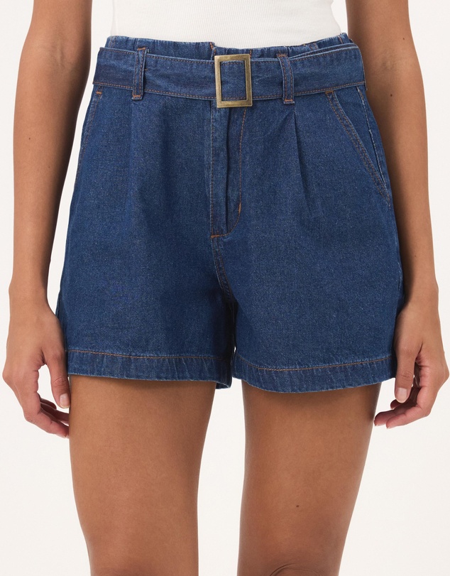 Atmos&Here - Paige Chambray Denim Belt Detail Shorts