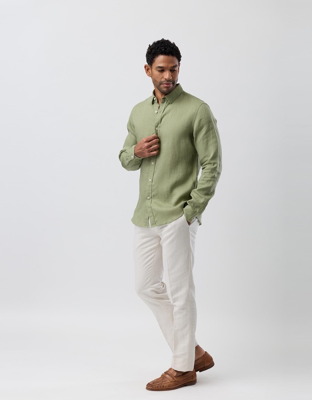 Brooksfield - Linen Casual Long Sleeve