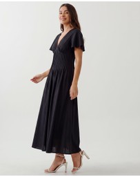 Tussah - Maysen Linen Blend Pintuck Midi Dress