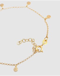 Elli Jewelry - Bracelet Platelet Pendant Round Textured in 925 sterling silver Gold Plated
