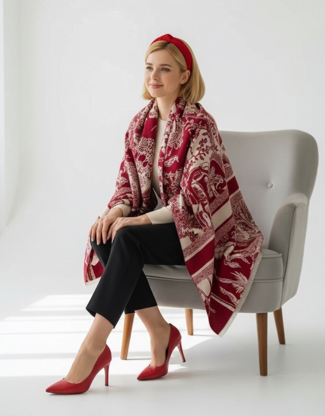 Mossée - Kelly Forest-Print Wool Shawl