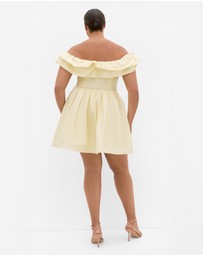City Chic - Mayah Mini Dress - Lemon