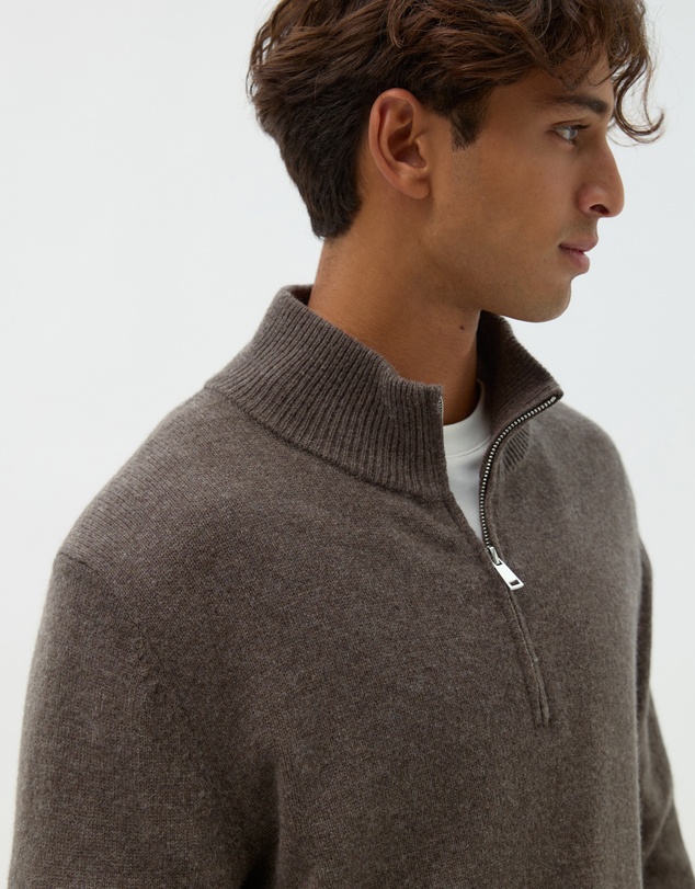 AERE - Merino Wool Quarter Zip Sweater