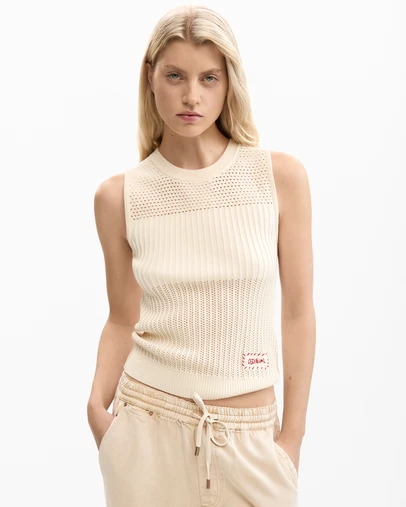 Desigual - Crochet T-shirt with embroidery
