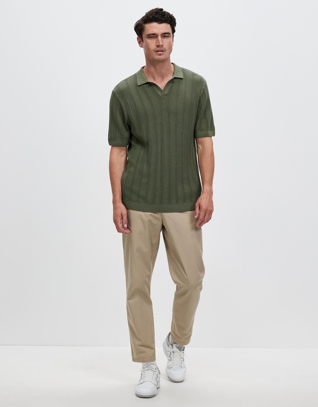 Staple Superior - Jeremiah Organic Cotton Polo Knit Top