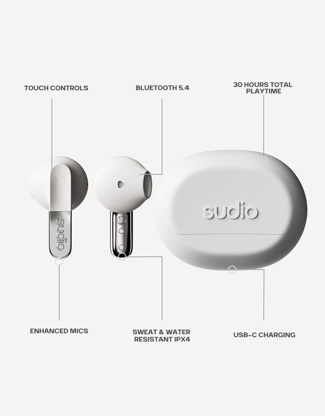Sudio - N3 -True Wireless 5.4 Bluetooth In-Ear Headphones/Earbuds