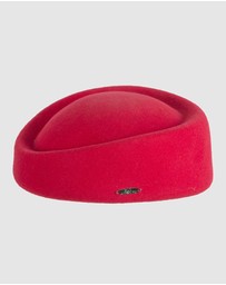 Max Alexander - Felt Red Pillbox Hat