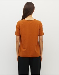 JH Lounge - JHL Crew T (Fine Cotton Cashmere) Tobacco