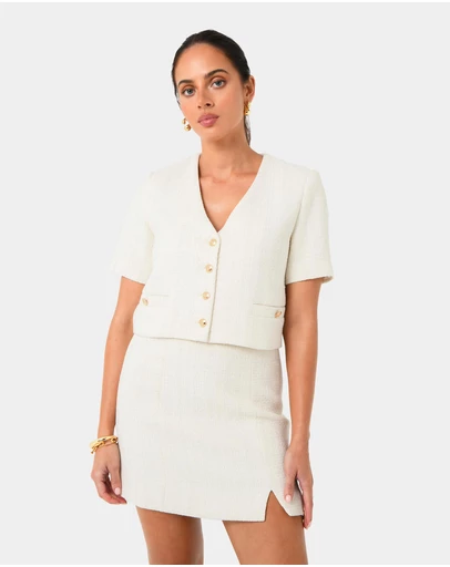 Forcast - Carmen Tweed A-line Skirt