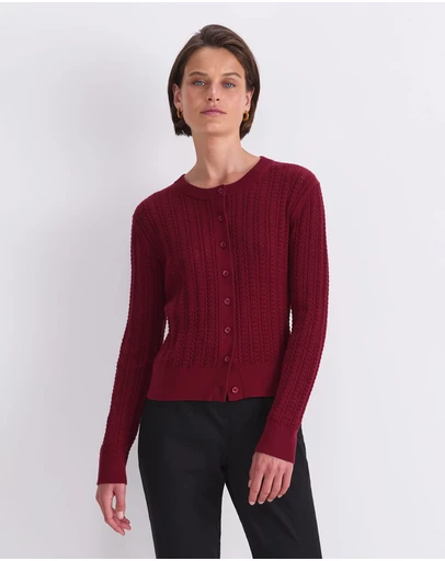 Sportscraft - Elka Cable Pointelle Cardigan