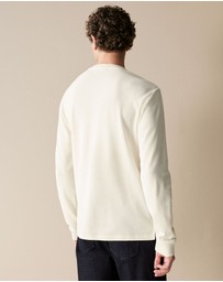 Trenery - Australian Cotton Waffle Henley in White