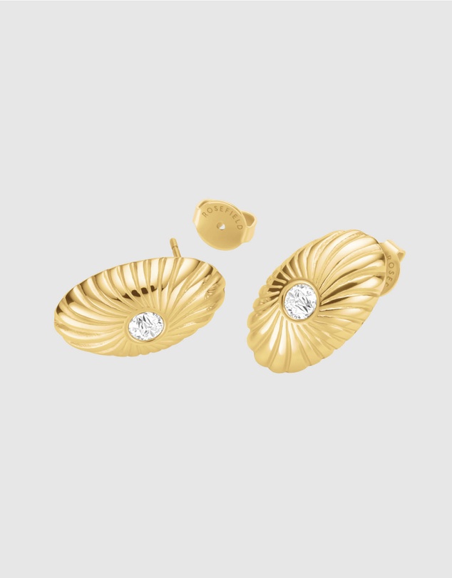 Rosefield - Bold Solitaire Textured Stud Gold-Tone Earrings