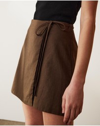 Atmos&Here - Tristan Linen Blend Mini Skirt