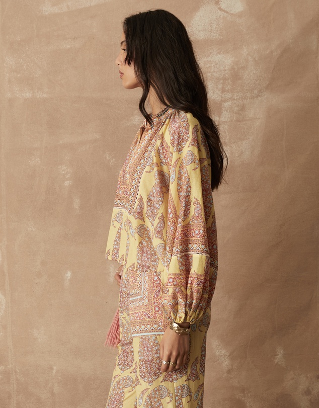BOTEH - Calico Framed Smock Blouse