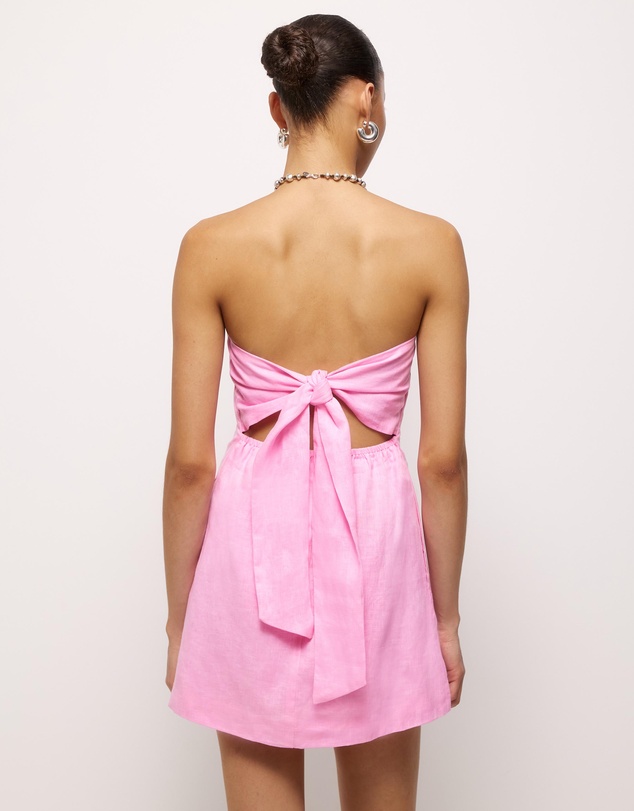 AERE - Fia Linen Strapless Mini Dress