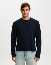 Cotton On - Cropped Fit Textured Long Sleeve T-Shirt