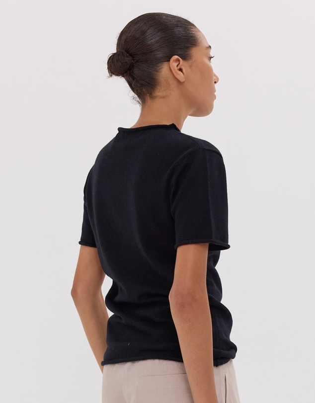 Cloth & Co. - The Funnel Neck Tee Black