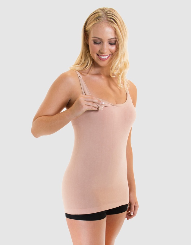 B Free Intimate Apparel - Bamboo Nursing Cami Top with Built In Bra (B-C-D-DD-E) Cup