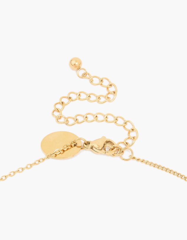 Lovisa - Waterproof Gold Plated Stainless Steel Cubic Zirconia Baguette & Round Pendant Necklace
