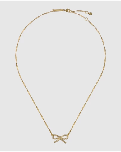 Ted Baker - RIBAH: Crystal Ribbon Bow Pendant Necklace
