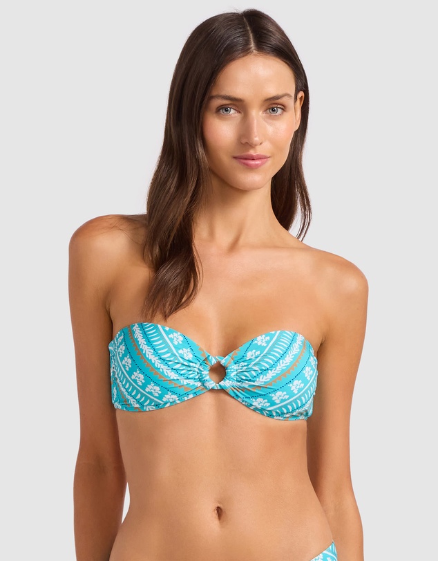 Seafolly - Drift Club Bandana Ring Front Bandeau Bikini Top