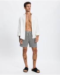 Les Deux - Stan Stripe Seersucker Swim Shorts