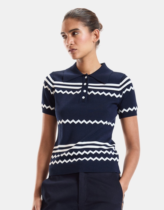 Cynthia Rowley - Ziggy Cropped Knit Polo