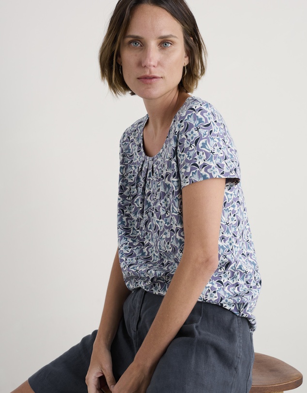 Seasalt - Seasalt Cornwall Purple Appletree T-Shirt