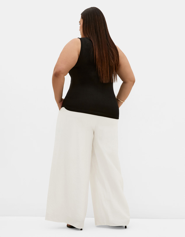 City Chic - Plus size Tara Button Through Tank - black